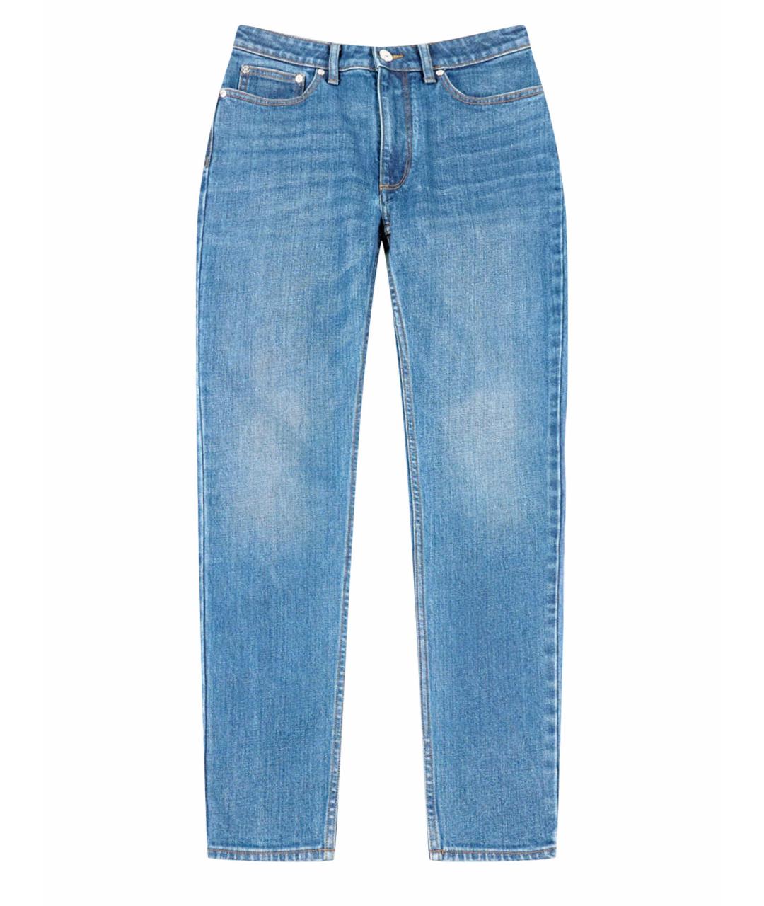 BURBERRY Голубые хлопко-эластановые прямые джинсы, фото 1