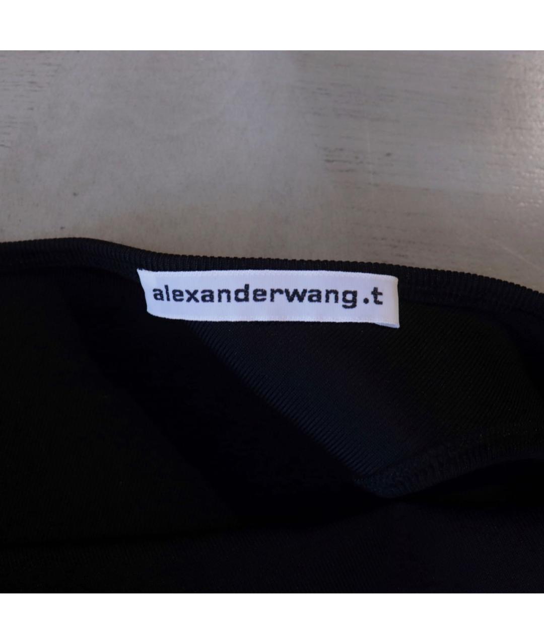 T BY ALEXANDER WANG Черная полиэстеровая майка, фото 3