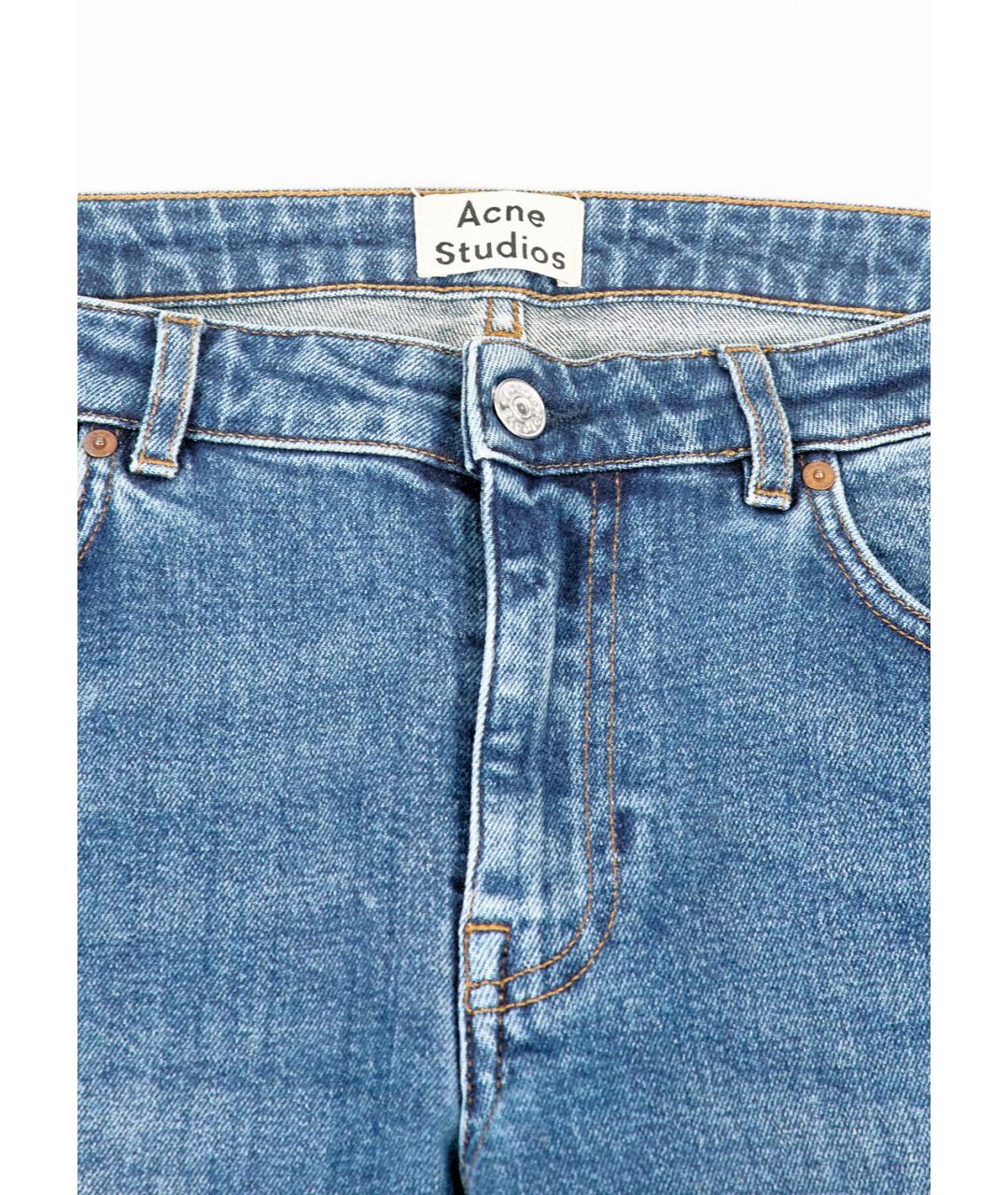 ACNE STUDIOS Синие хлопковые прямые джинсы, фото 3