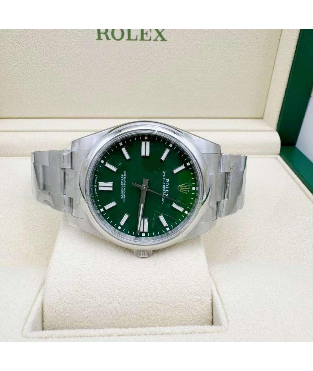 ROLEX Зеленые металлические часы, фото 4
