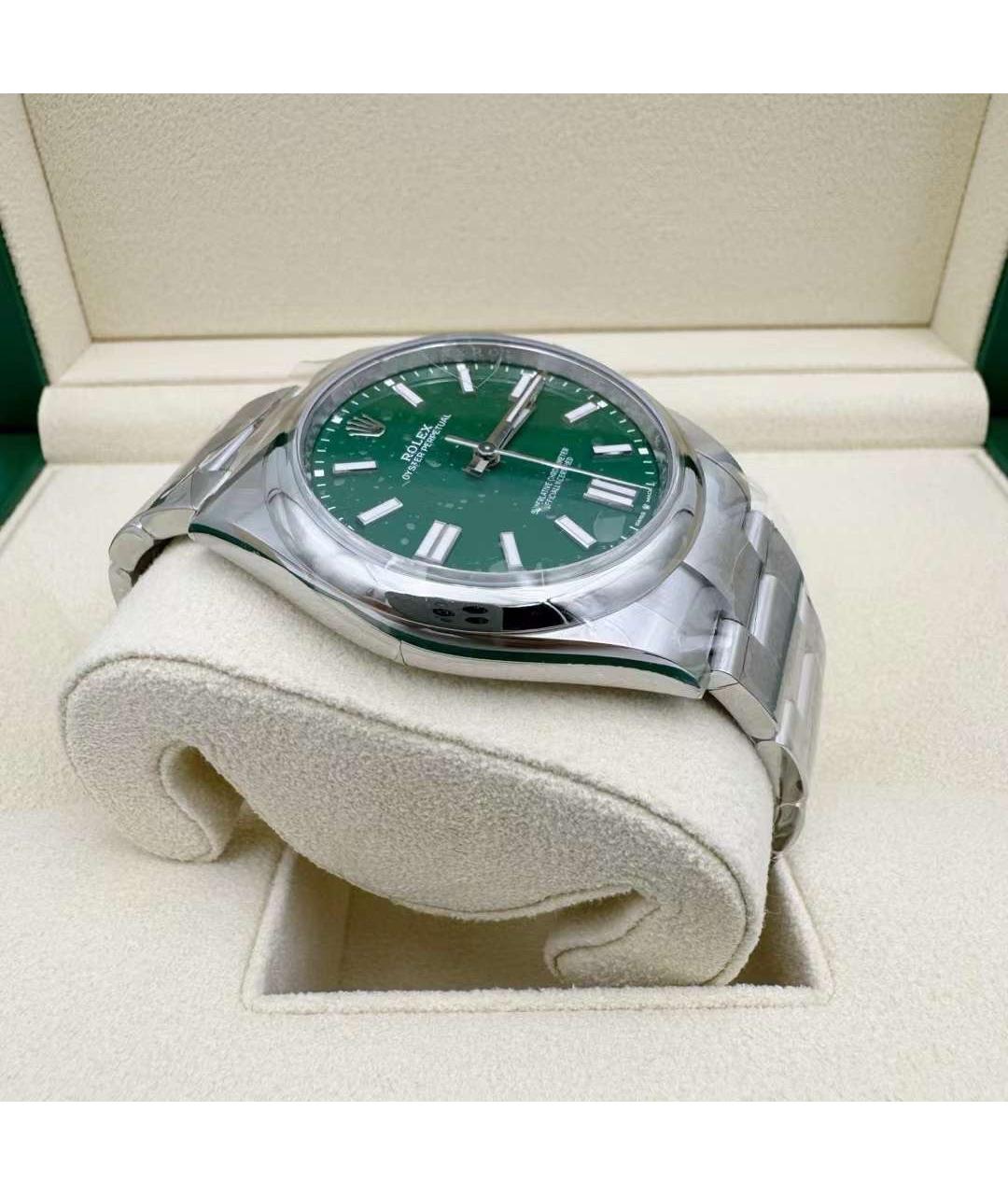 ROLEX Зеленые металлические часы, фото 5