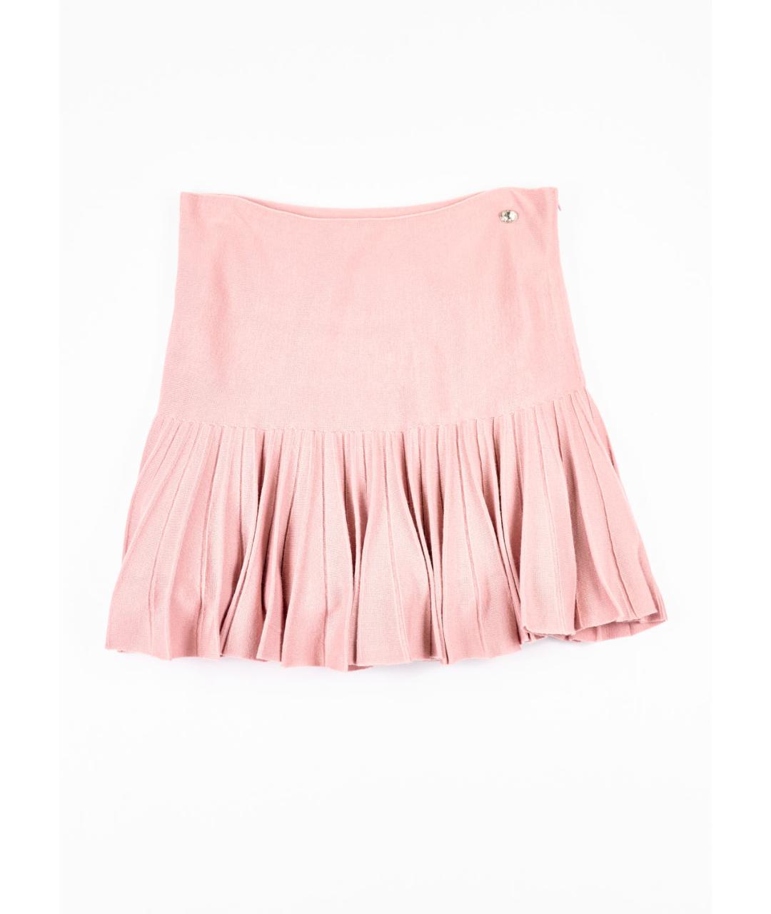 CHANEL Розовая шерстяная юбка мини, фото 5