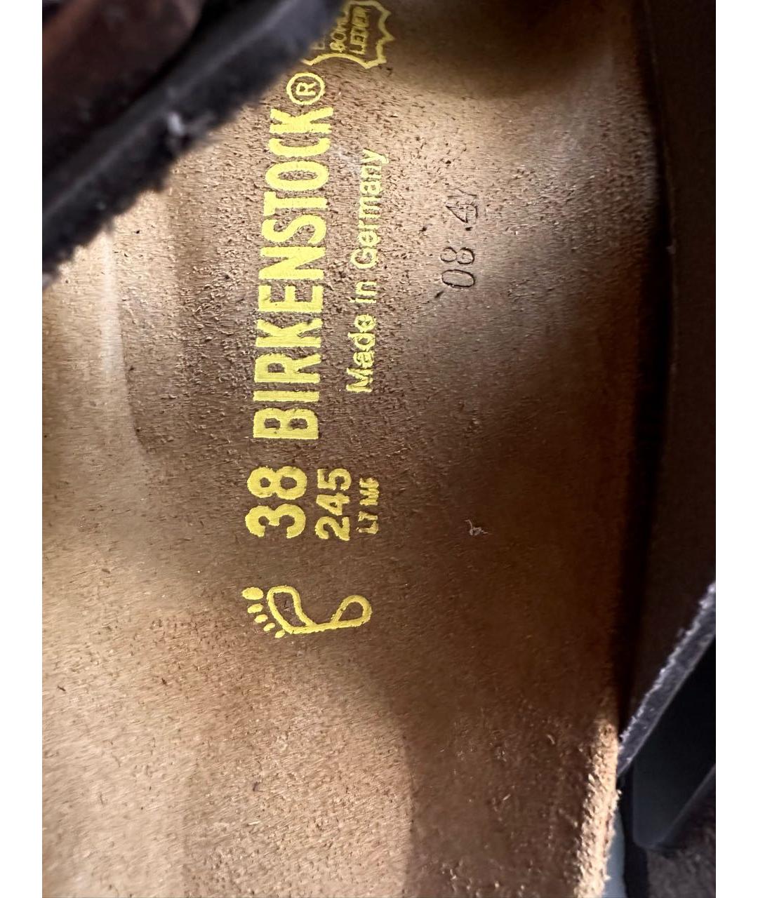 BIRKENSTOCK Коричневые кожаные сандалии, фото 5