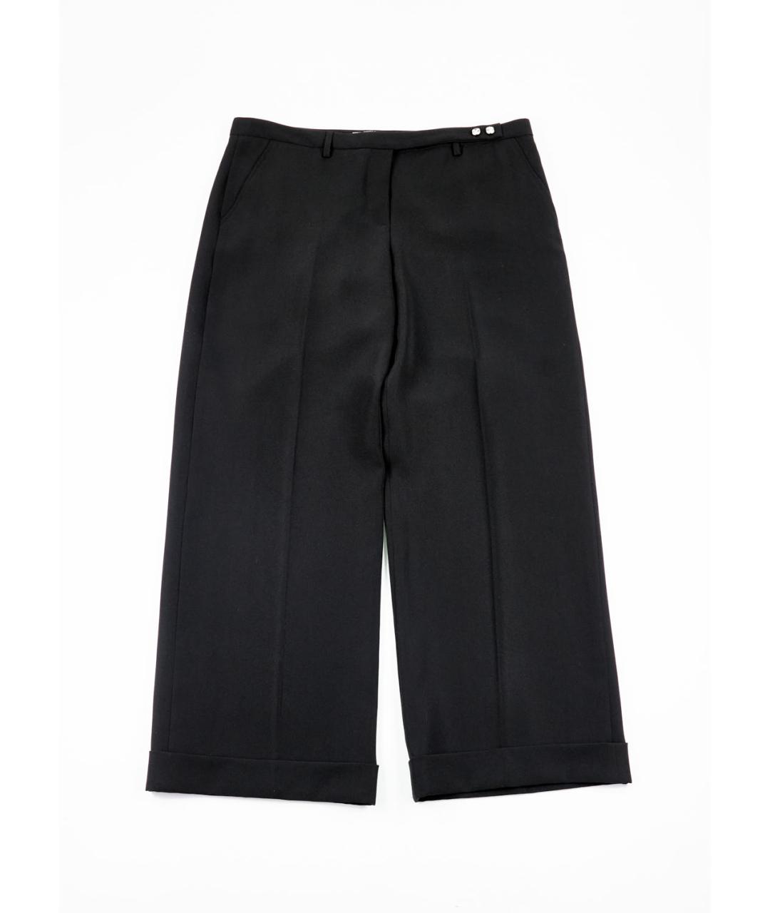 BLUMARINE Черные полиэстеровые прямые брюки, фото 1