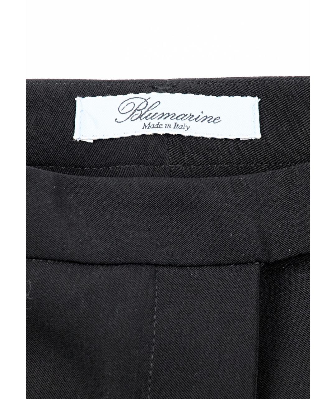 BLUMARINE Черные полиэстеровые прямые брюки, фото 3