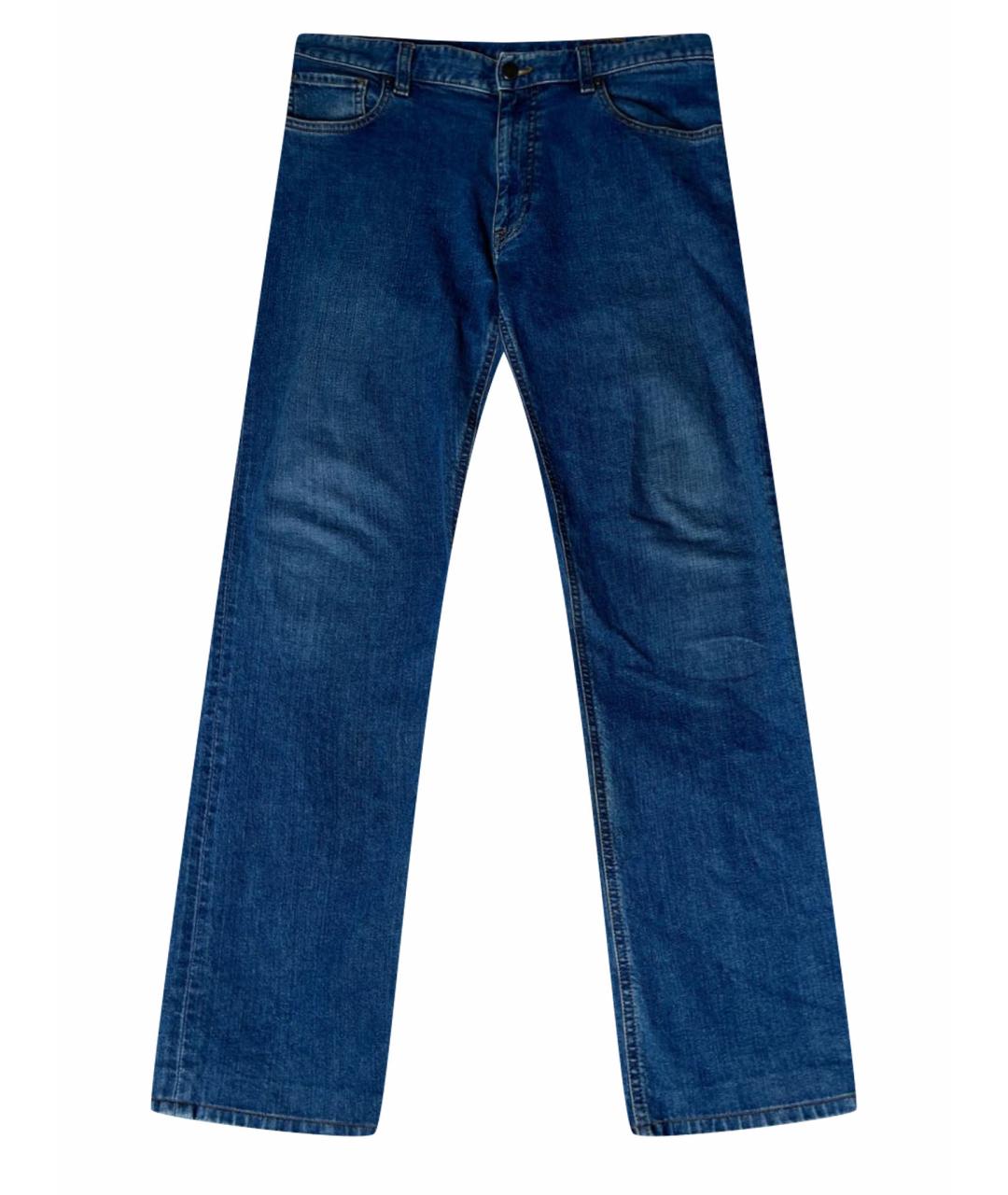 ZZEGNA Синие хлопковые прямые джинсы, фото 1