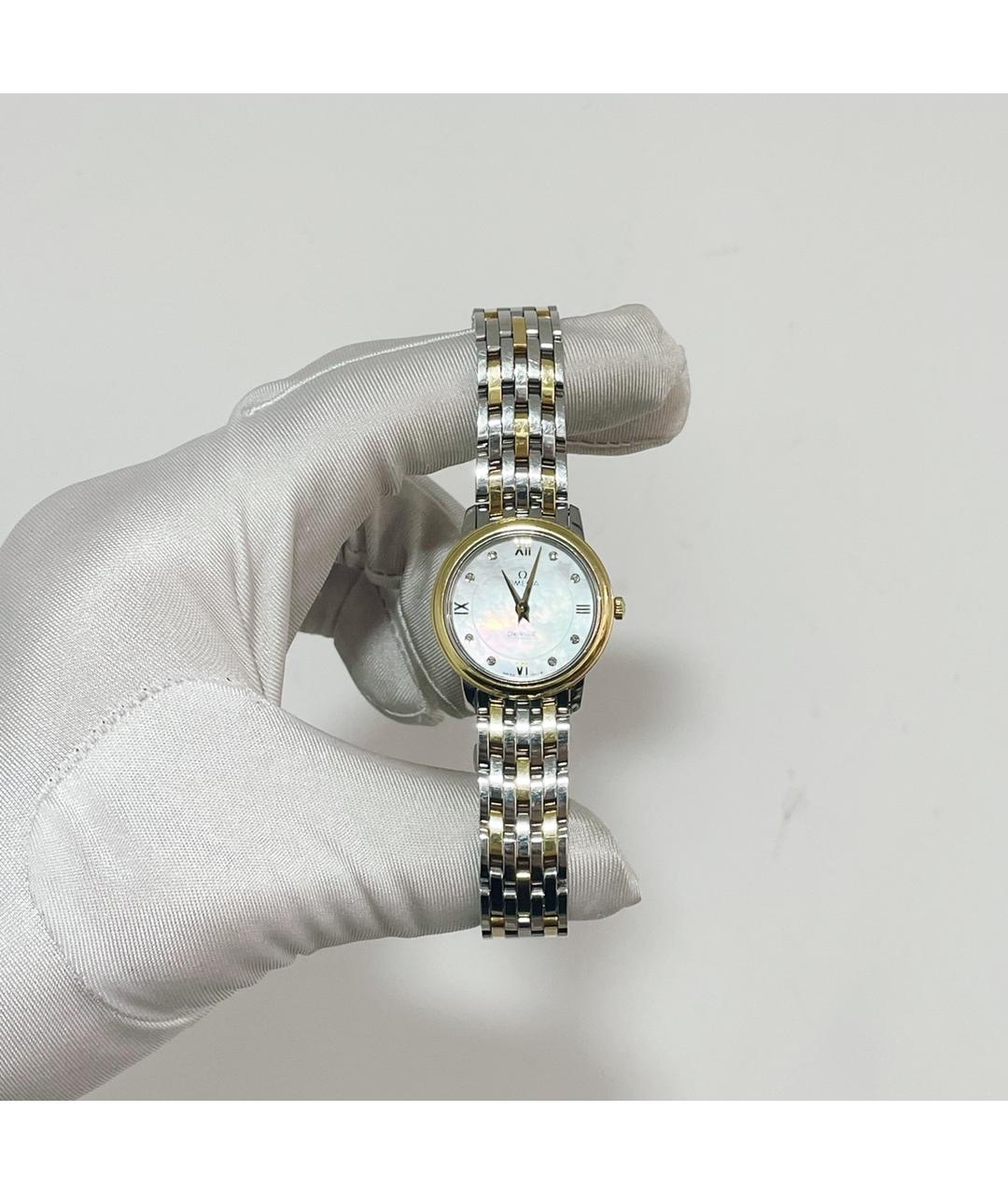 OMEGA Белые металлические часы, фото 8
