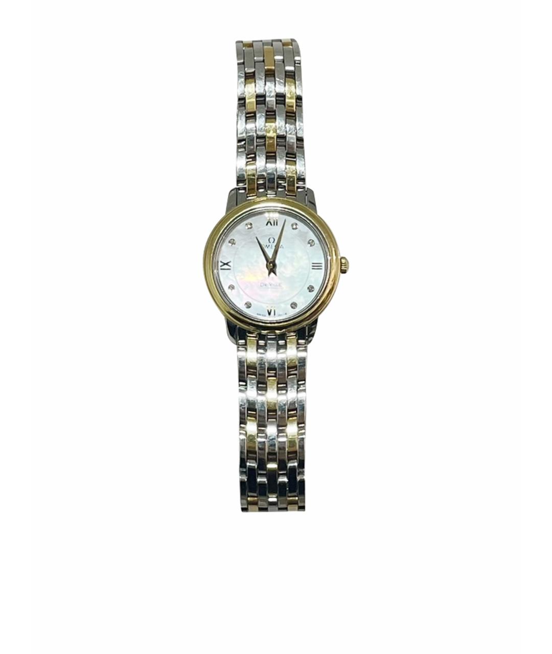 OMEGA Белые металлические часы, фото 1