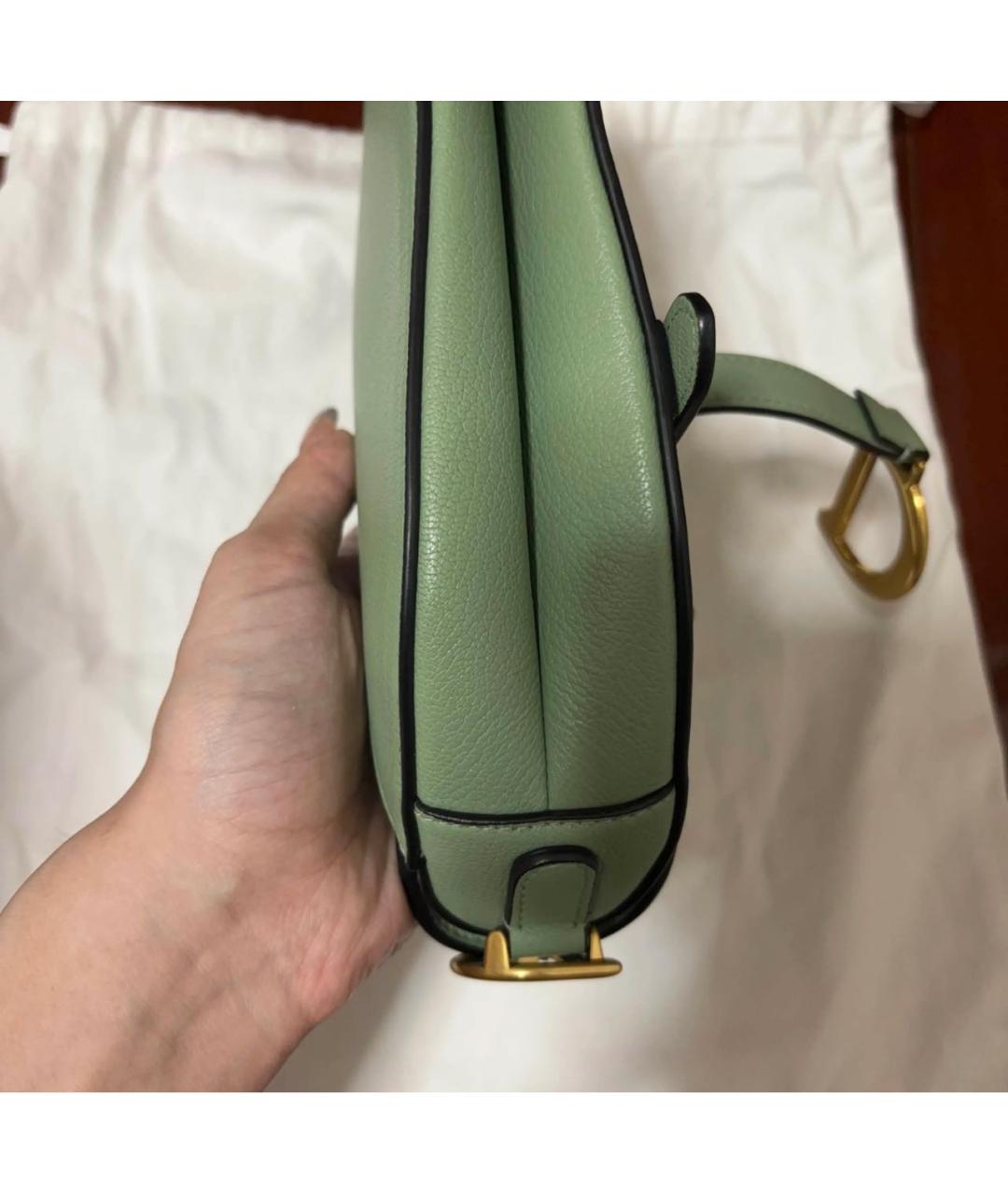CHRISTIAN DIOR Зеленая кожаная сумка с короткими ручками, фото 5