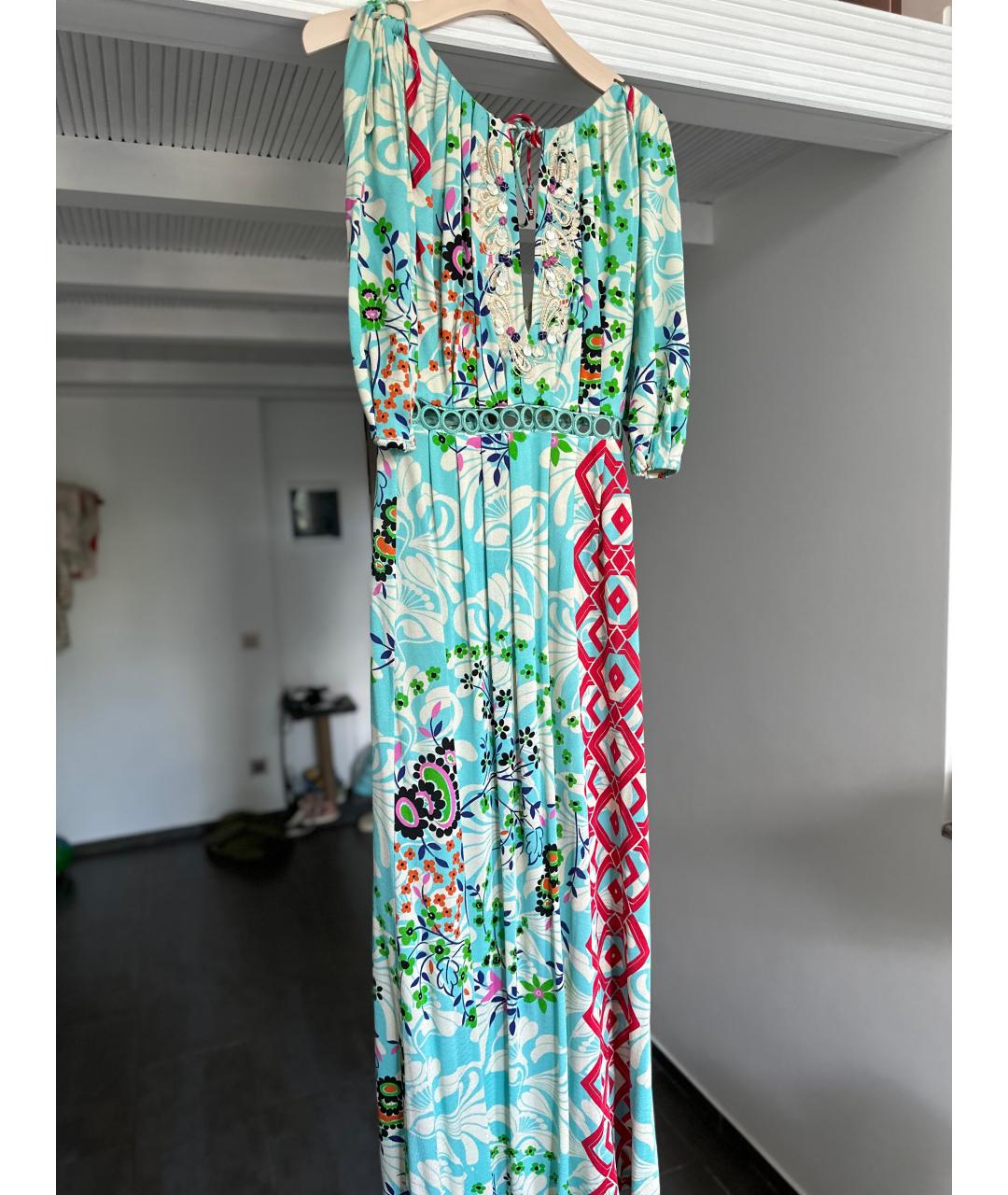 BLUMARINE Мульти шелковое коктейльное платье, фото 2