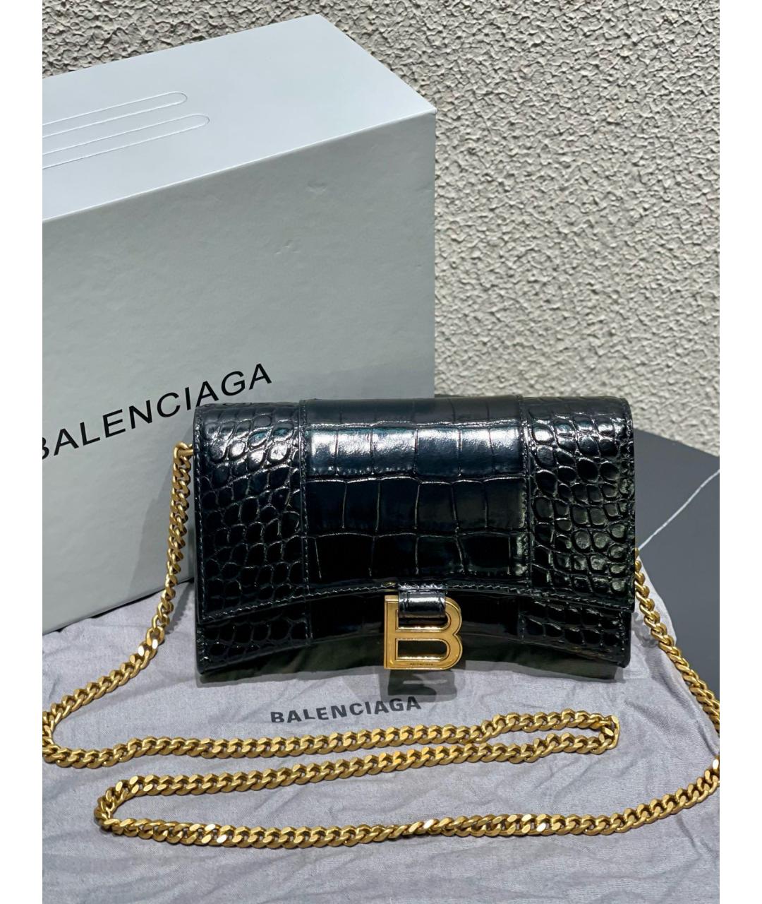 BALENCIAGA Черная сумка через плечо из лакированной кожи, фото 7