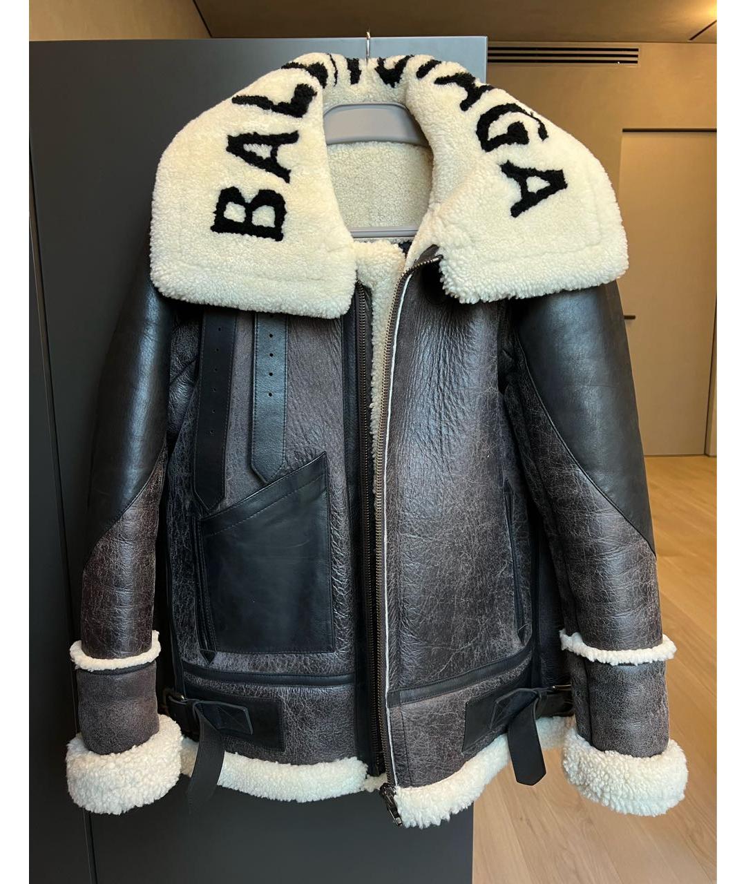 BALENCIAGA Коричневая шерстяная дубленка, фото 7