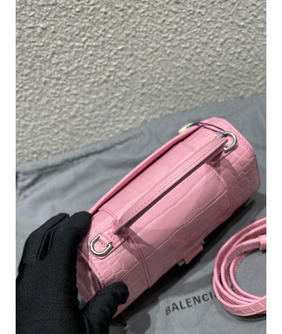 BALENCIAGA Розовая сумка тоут из лакированной кожи, фото 7