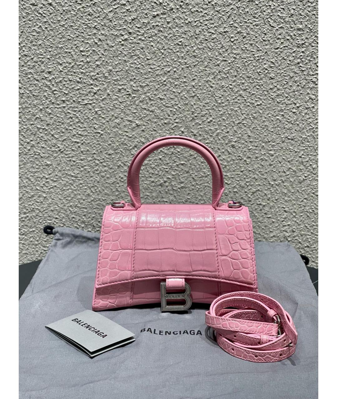 BALENCIAGA Розовая сумка тоут из лакированной кожи, фото 10