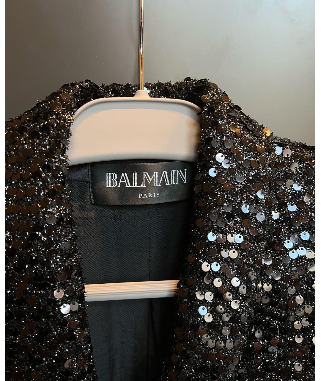 BALMAIN Черное полиэстеровое вечернее платье, фото 3