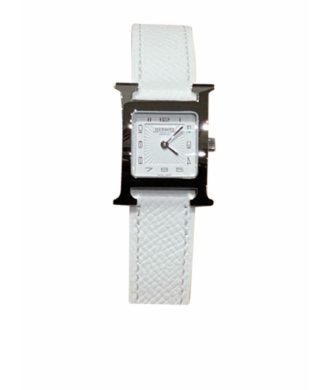 HERMES Белые кожаные часы, фото 1