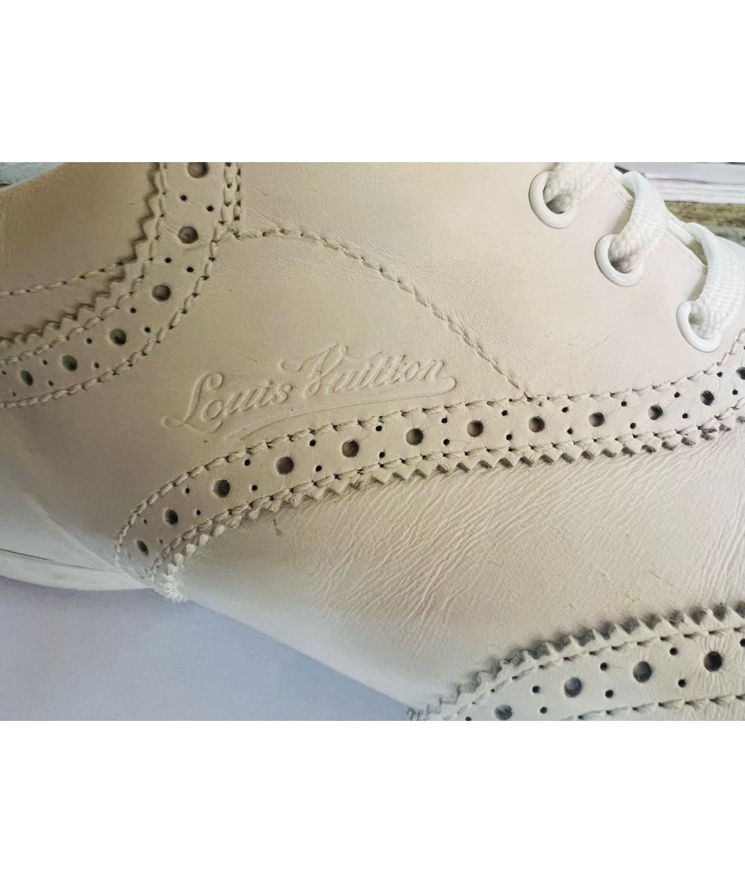 LOUIS VUITTON Белые кожаные низкие кроссовки / кеды, фото 7