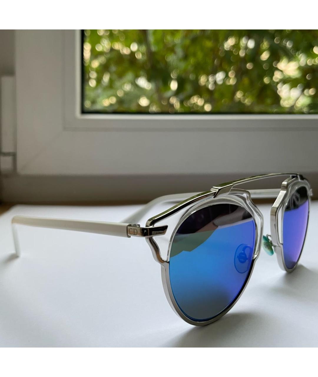 CHRISTIAN DIOR Голубые металлические солнцезащитные очки, фото 2