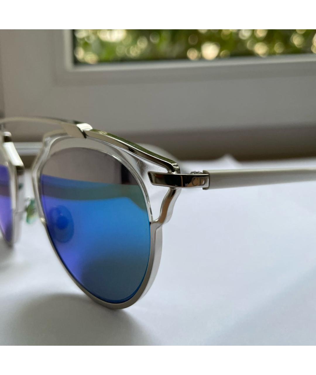 CHRISTIAN DIOR Голубые металлические солнцезащитные очки, фото 3