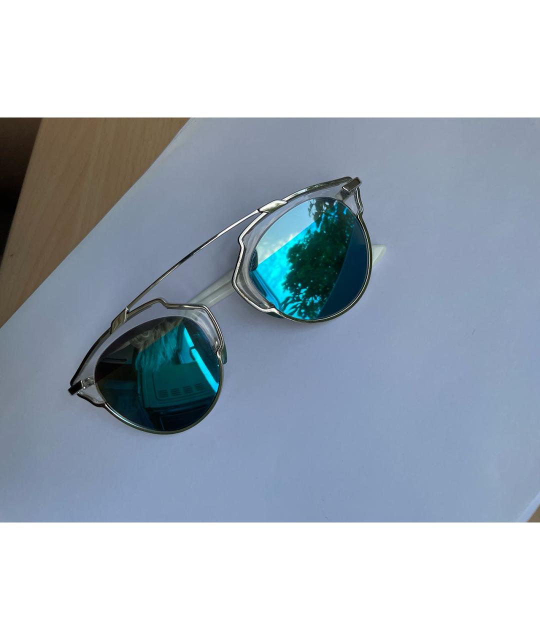 CHRISTIAN DIOR Голубые металлические солнцезащитные очки, фото 8