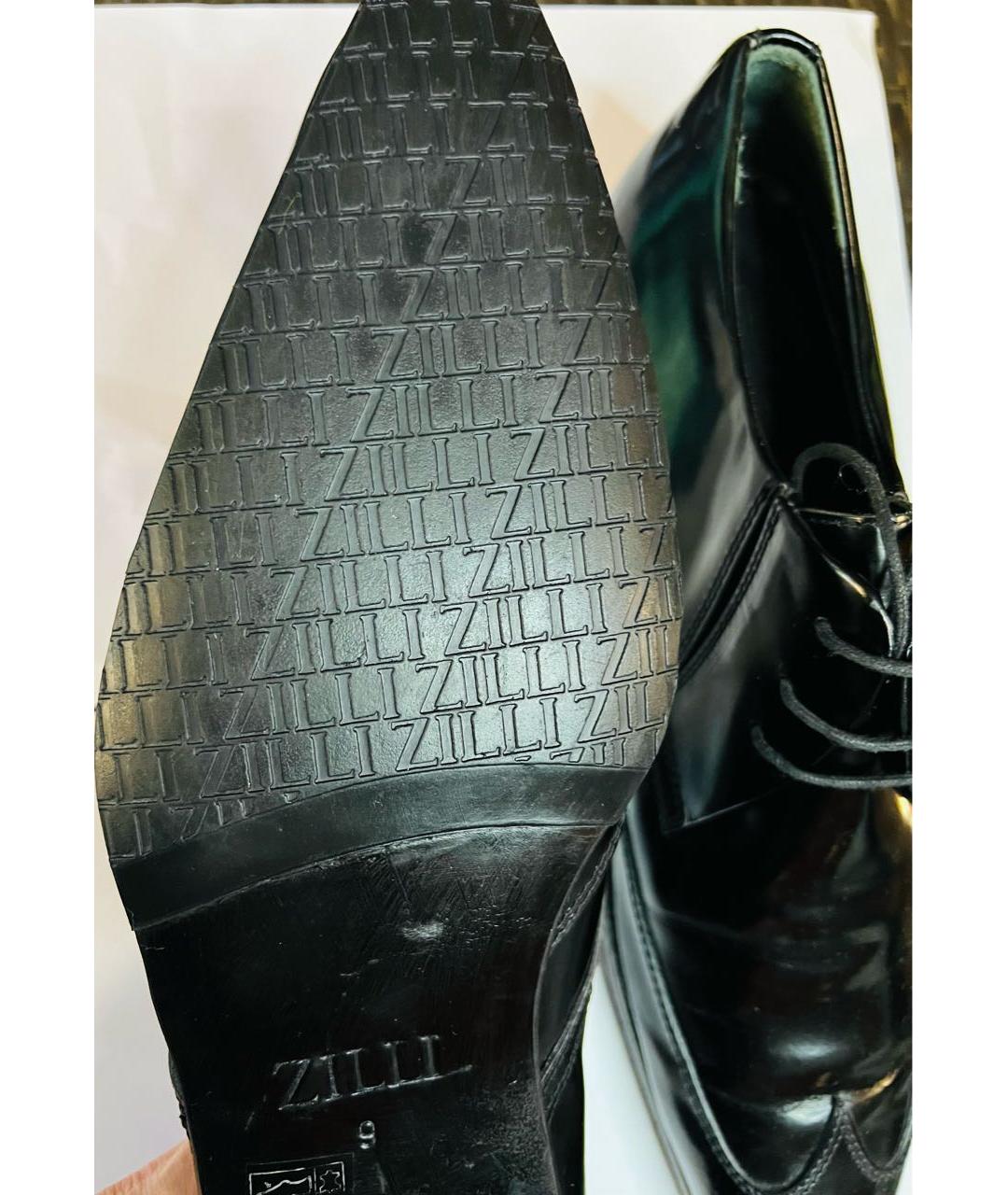 ZILLI Черные кожаные туфли, фото 6