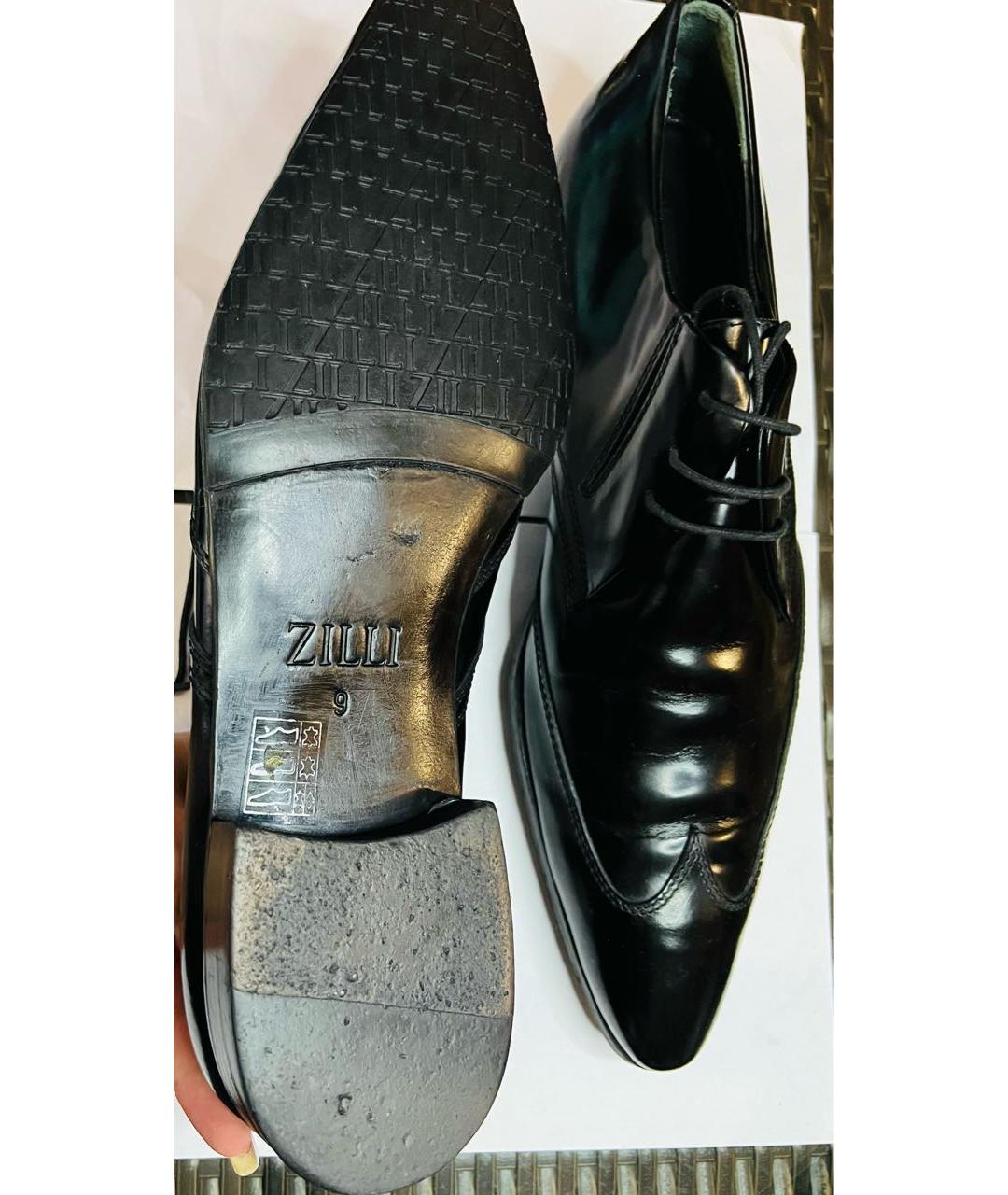 ZILLI Черные кожаные туфли, фото 7