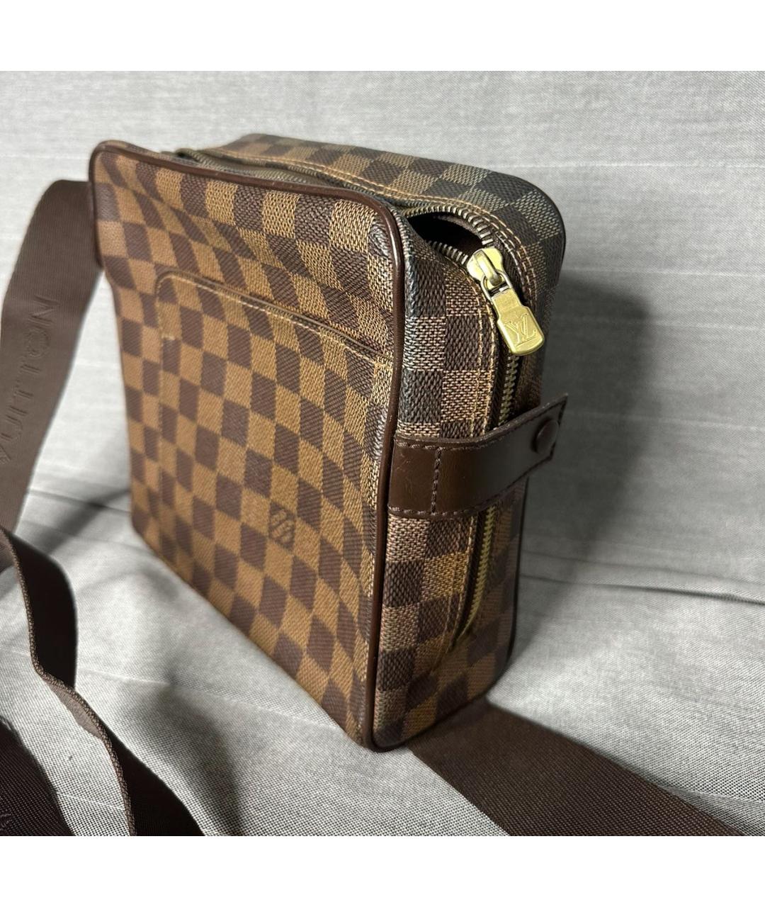 LOUIS VUITTON Коричневая кожаная сумка на плечо, фото 4