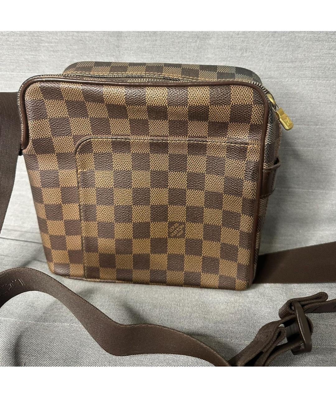 LOUIS VUITTON Коричневая кожаная сумка на плечо, фото 3