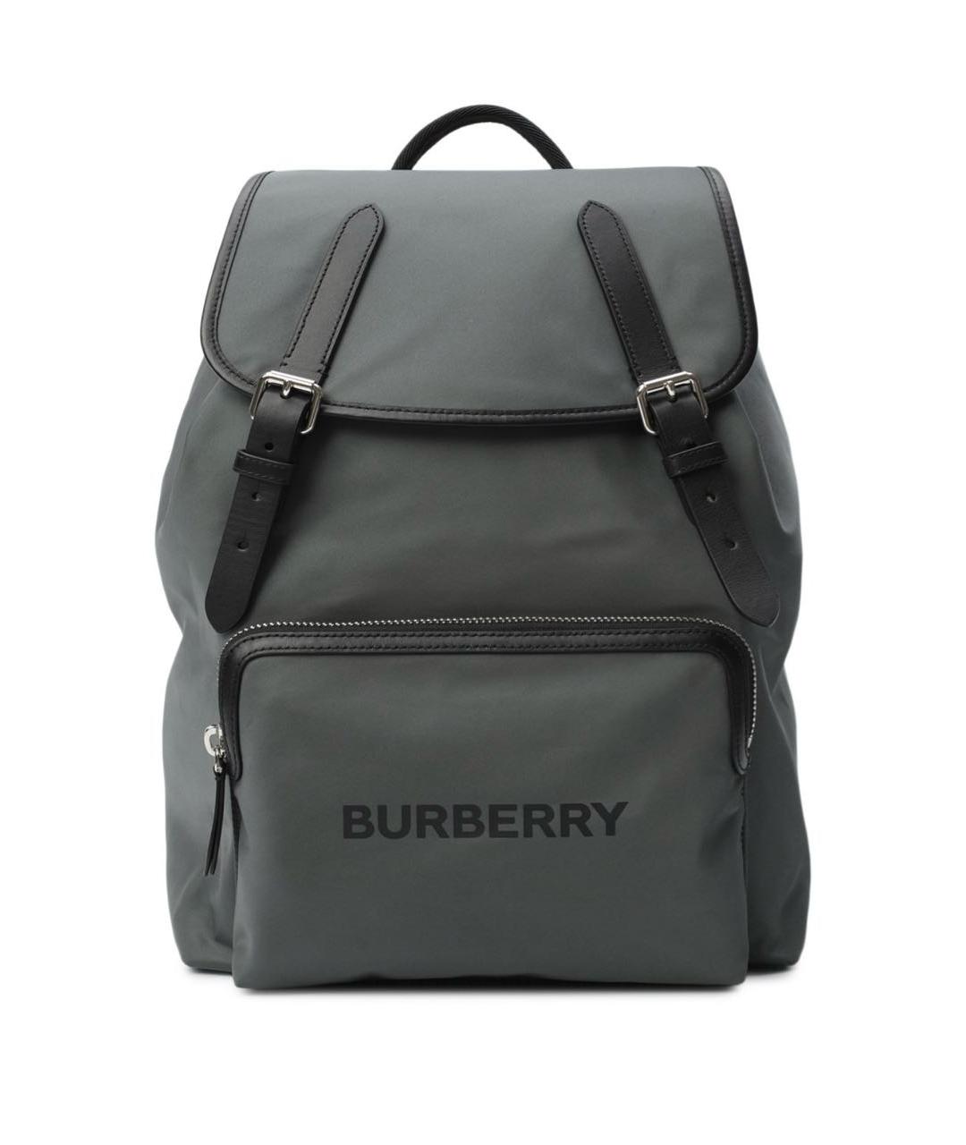 BURBERRY Антрацитовый хлопковый рюкзак, фото 1