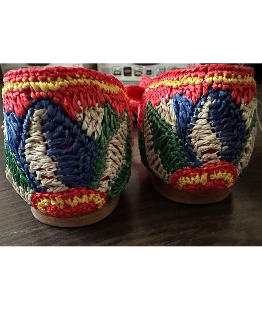 DOLCE&GABBANA Мульти текстильные сандалии, фото 4