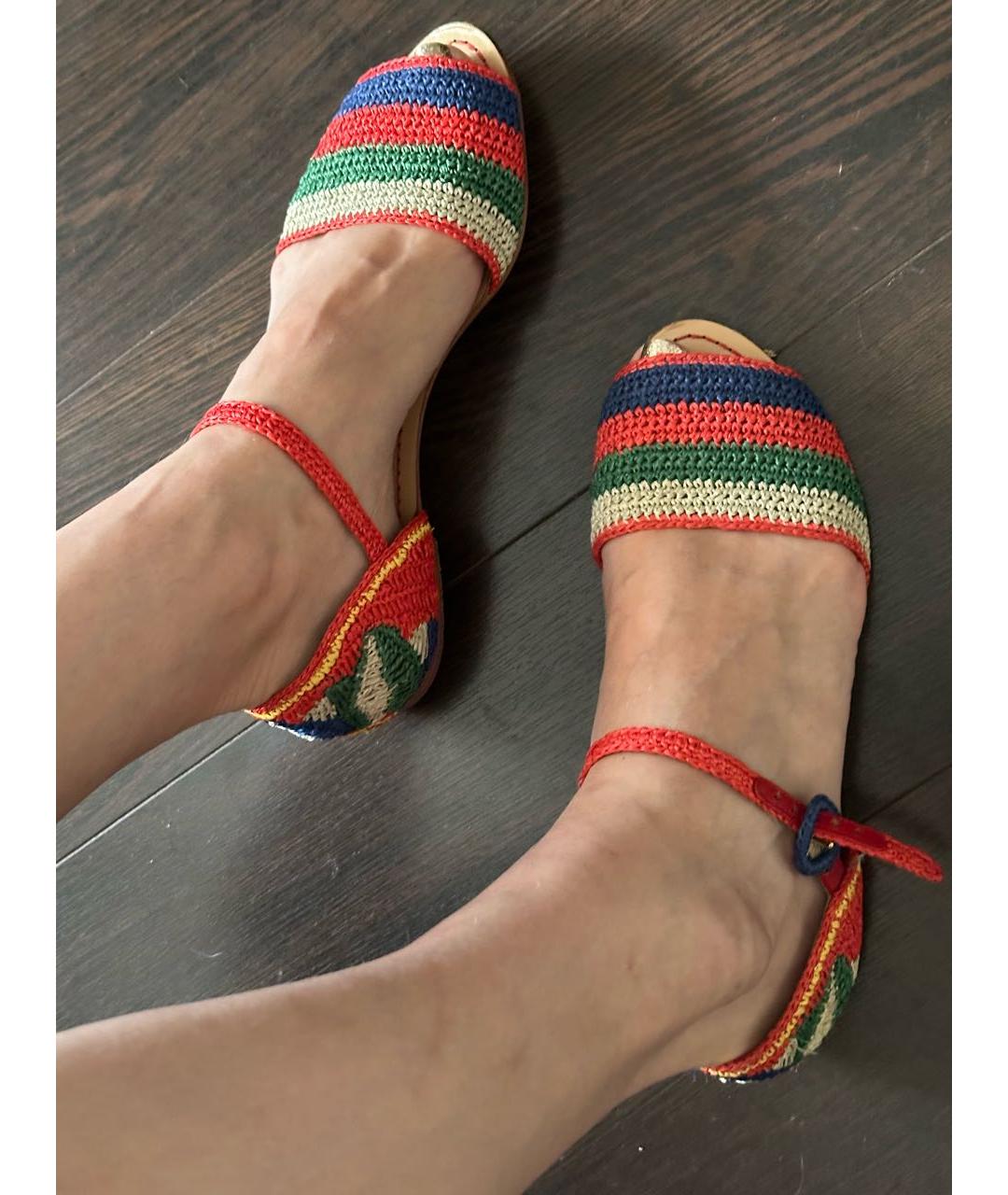 DOLCE&GABBANA Мульти текстильные сандалии, фото 6