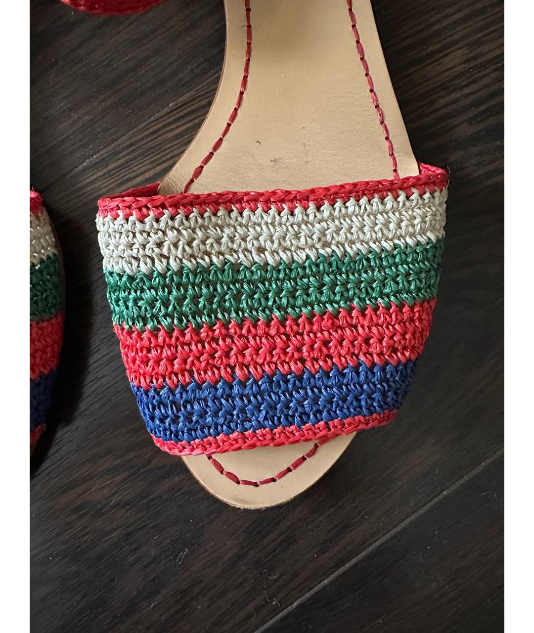 DOLCE&GABBANA Мульти текстильные сандалии, фото 5