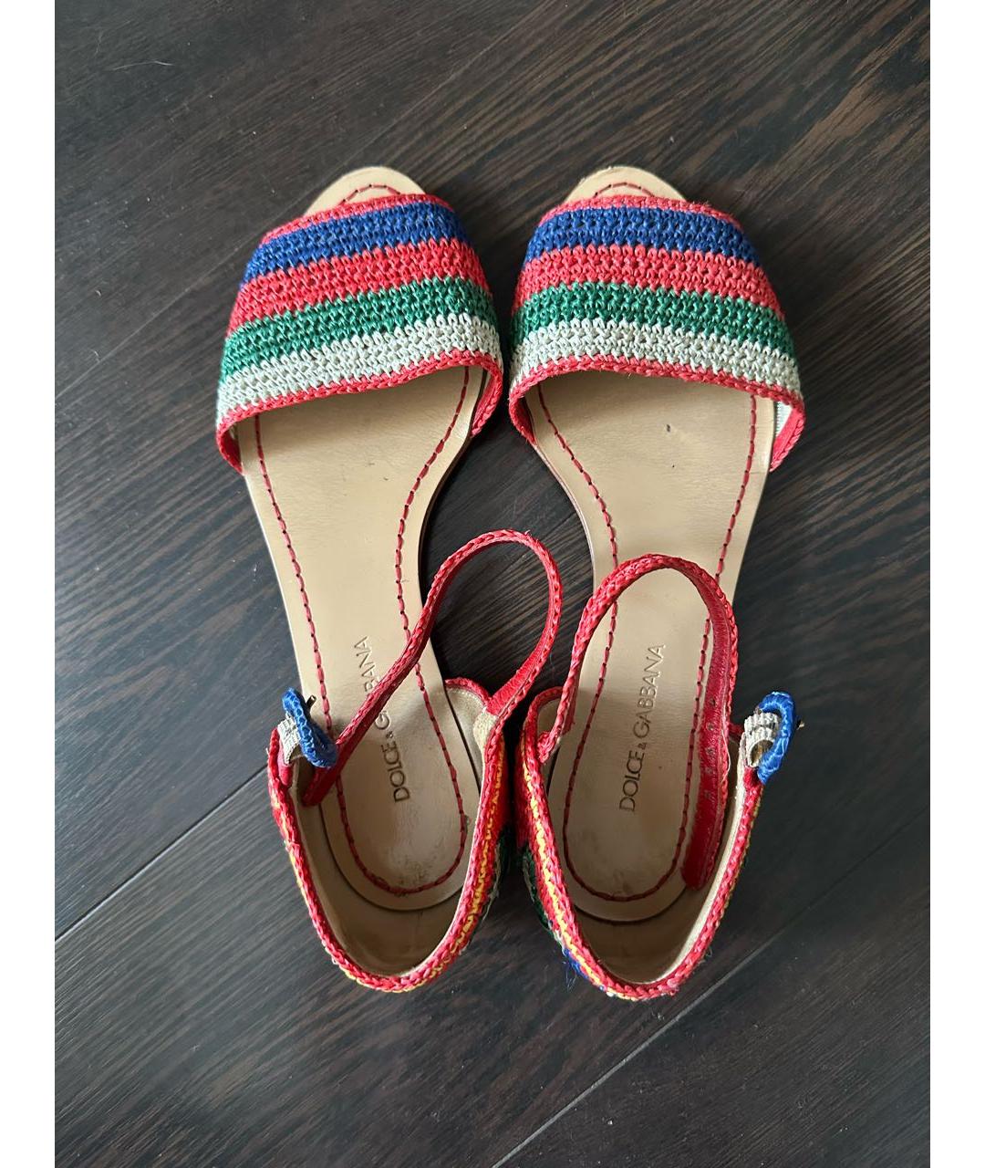 DOLCE&GABBANA Мульти текстильные сандалии, фото 2