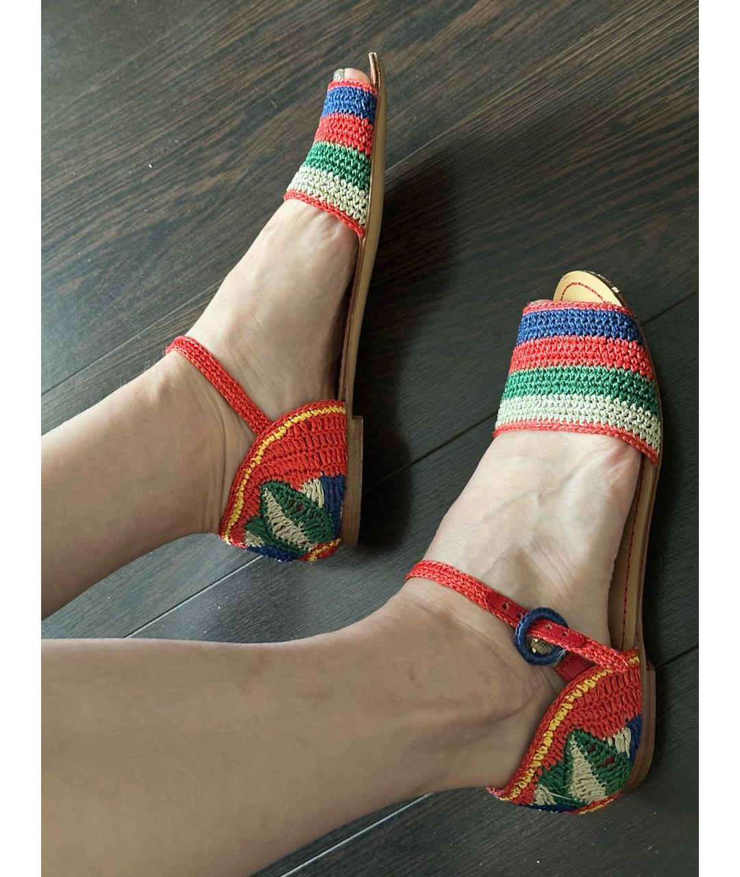 DOLCE&GABBANA Мульти текстильные сандалии, фото 7
