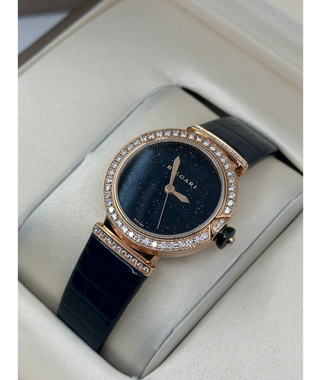 BVLGARI Темно-синие часы из розового золота, фото 2