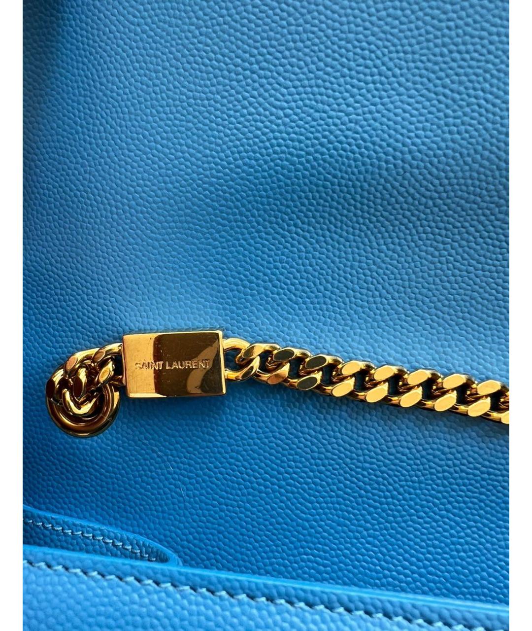 YVES SAINT LAURENT BEAUTY Голубая кожаная сумка через плечо, фото 7