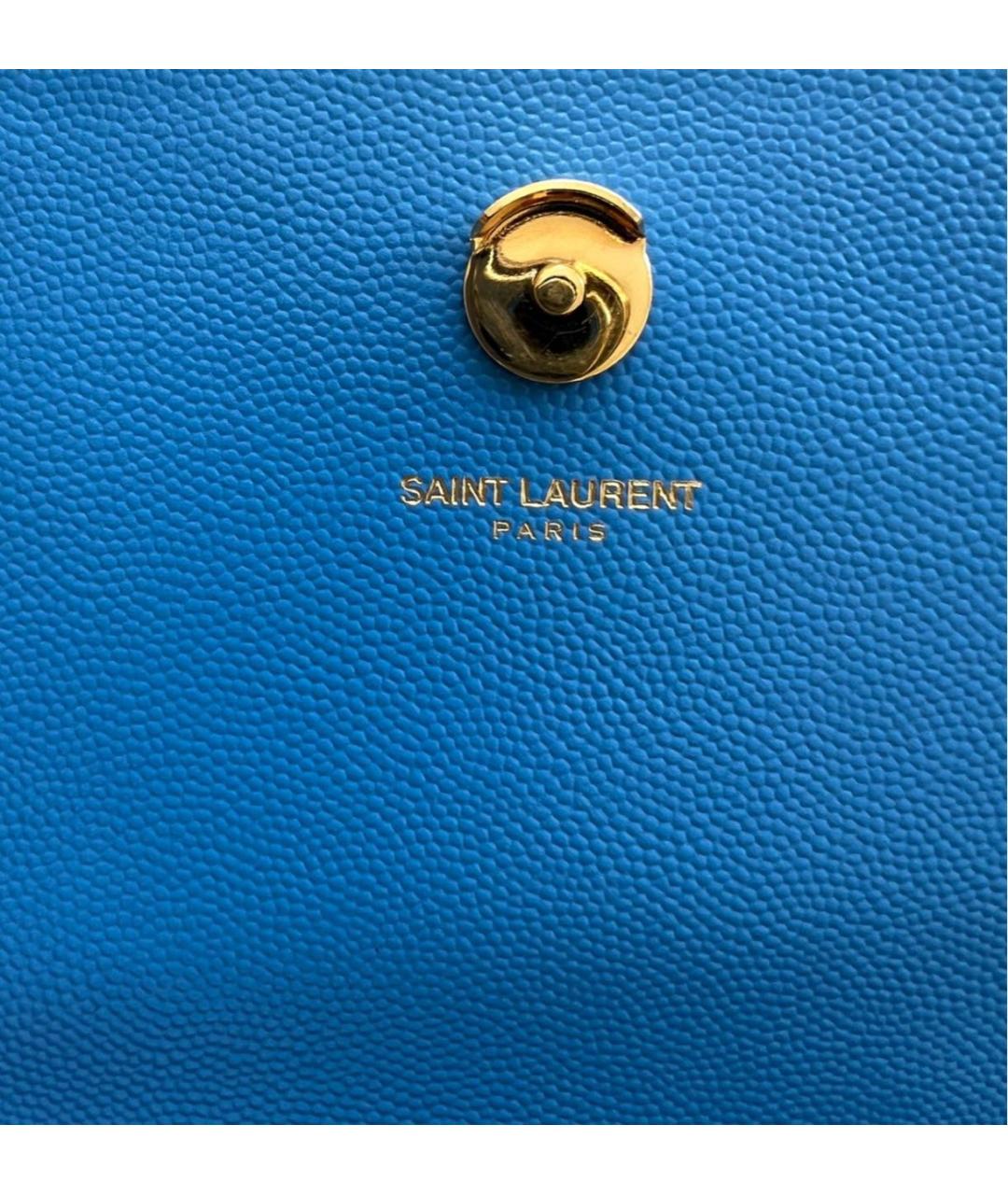 YVES SAINT LAURENT BEAUTY Голубая кожаная сумка через плечо, фото 8
