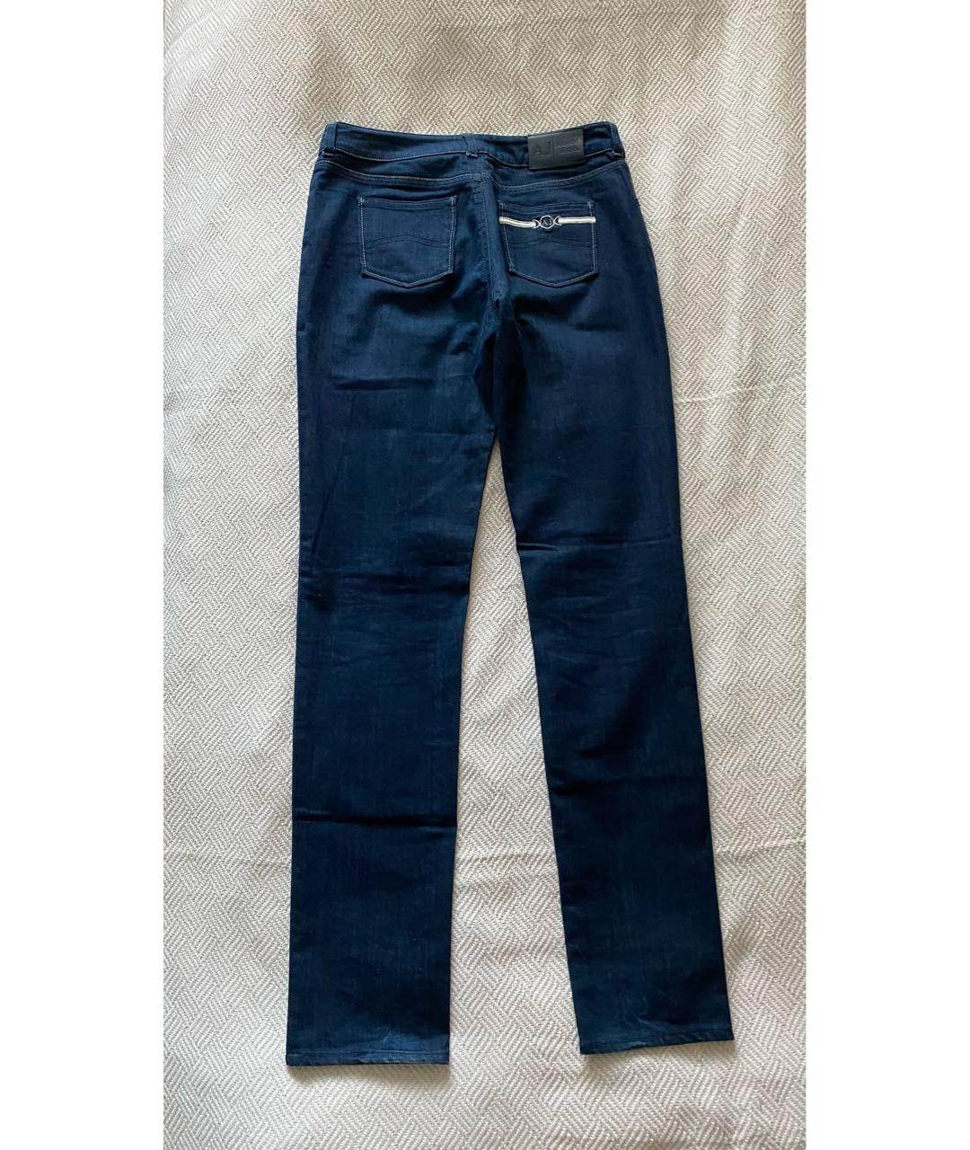 ARMANI JEANS Темно-синие хлопковые прямые джинсы, фото 2