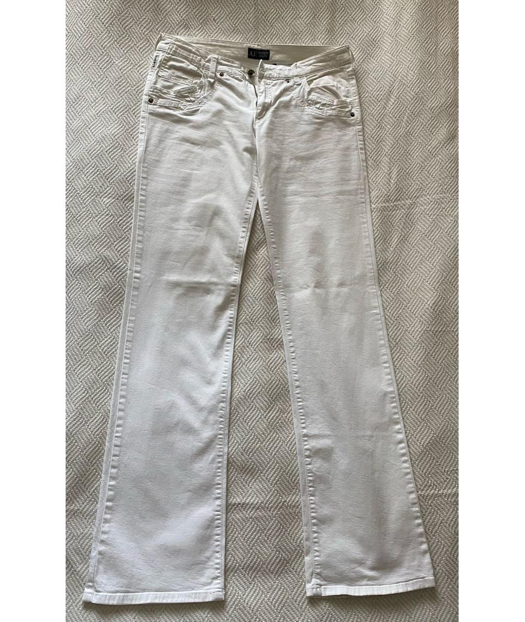 ARMANI JEANS Белые хлопковые прямые джинсы, фото 7