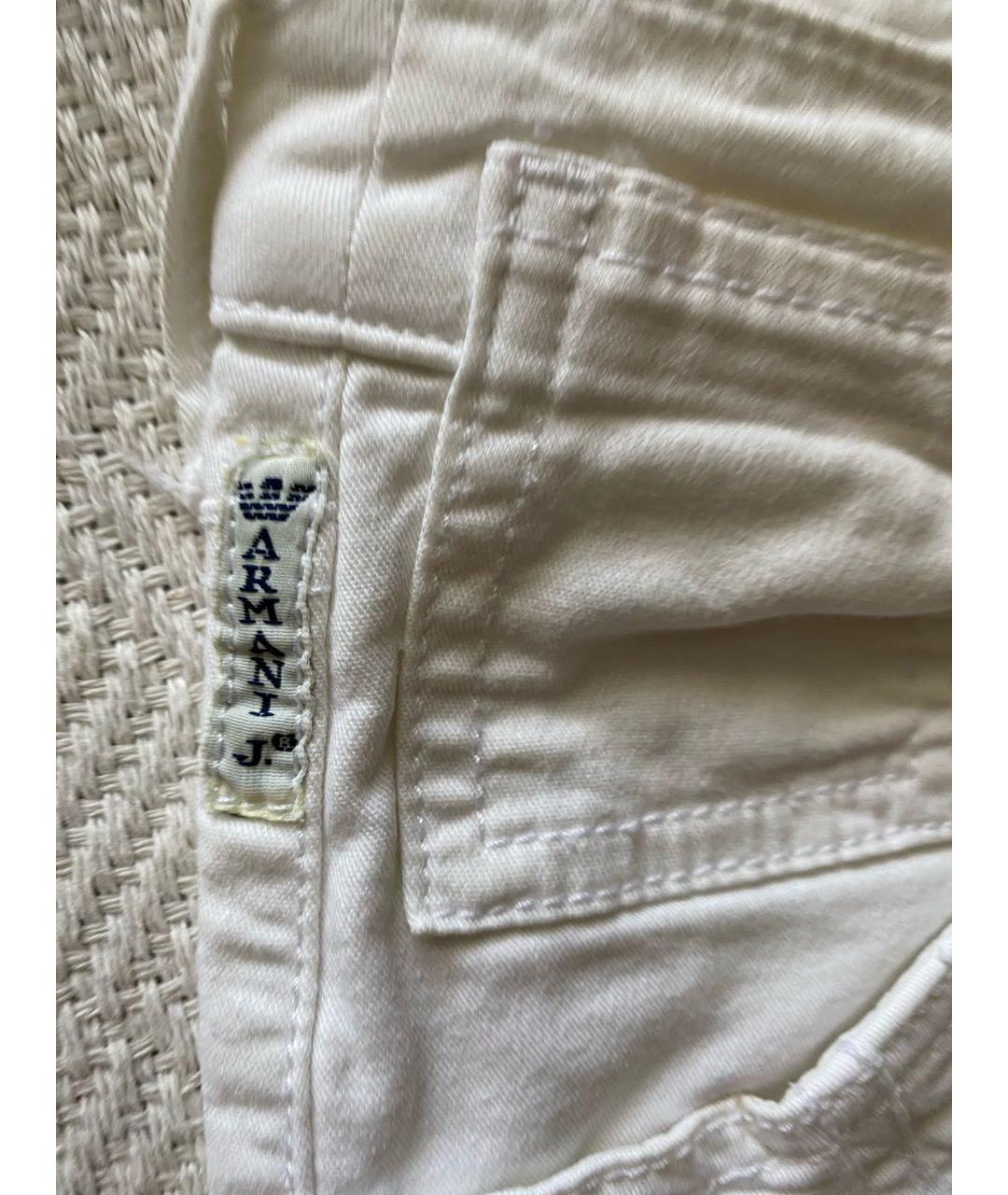 ARMANI JEANS Белые хлопковые прямые джинсы, фото 6