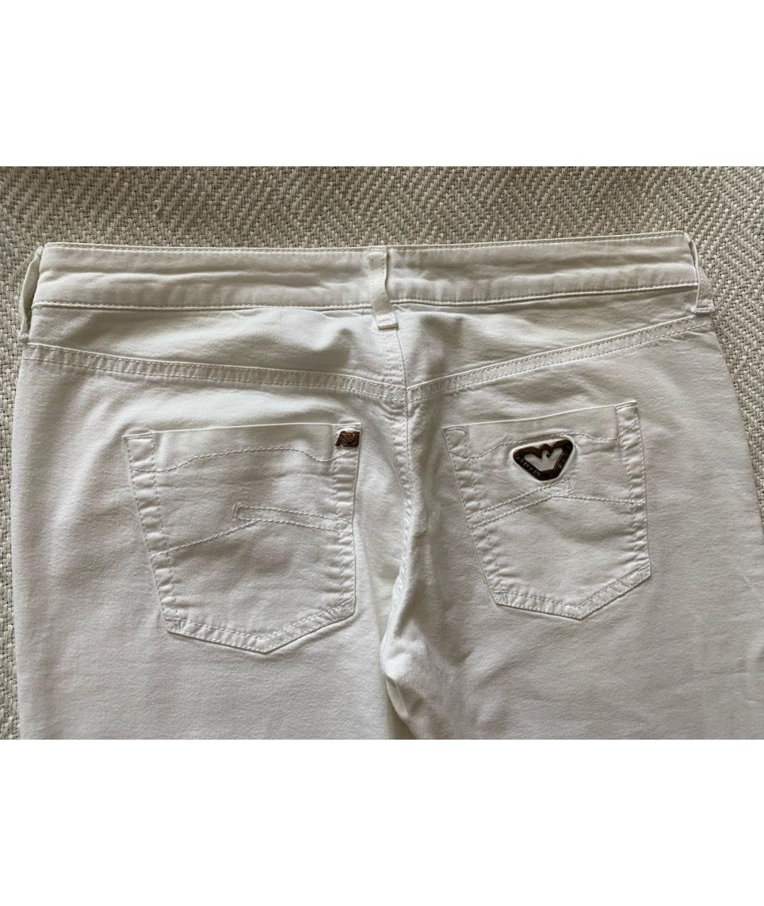 ARMANI JEANS Белые хлопковые прямые джинсы, фото 4