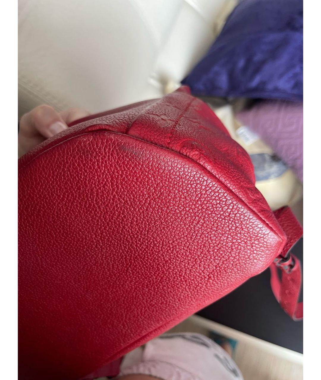 LOUIS VUITTON Красный кожаный рюкзак, фото 5