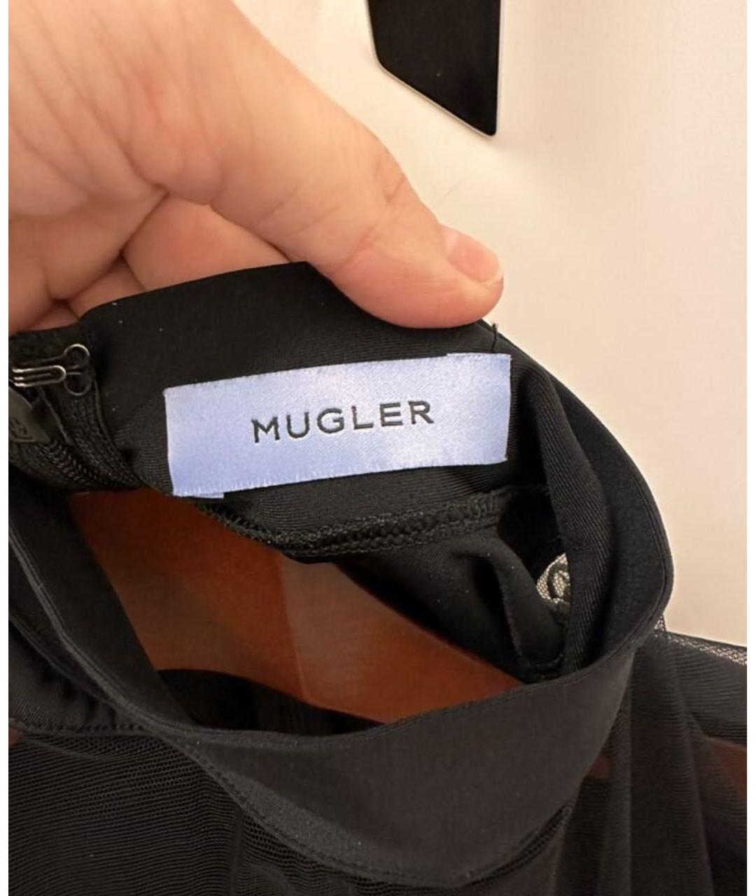 MUGLER Черное полиамидовое боди, фото 5