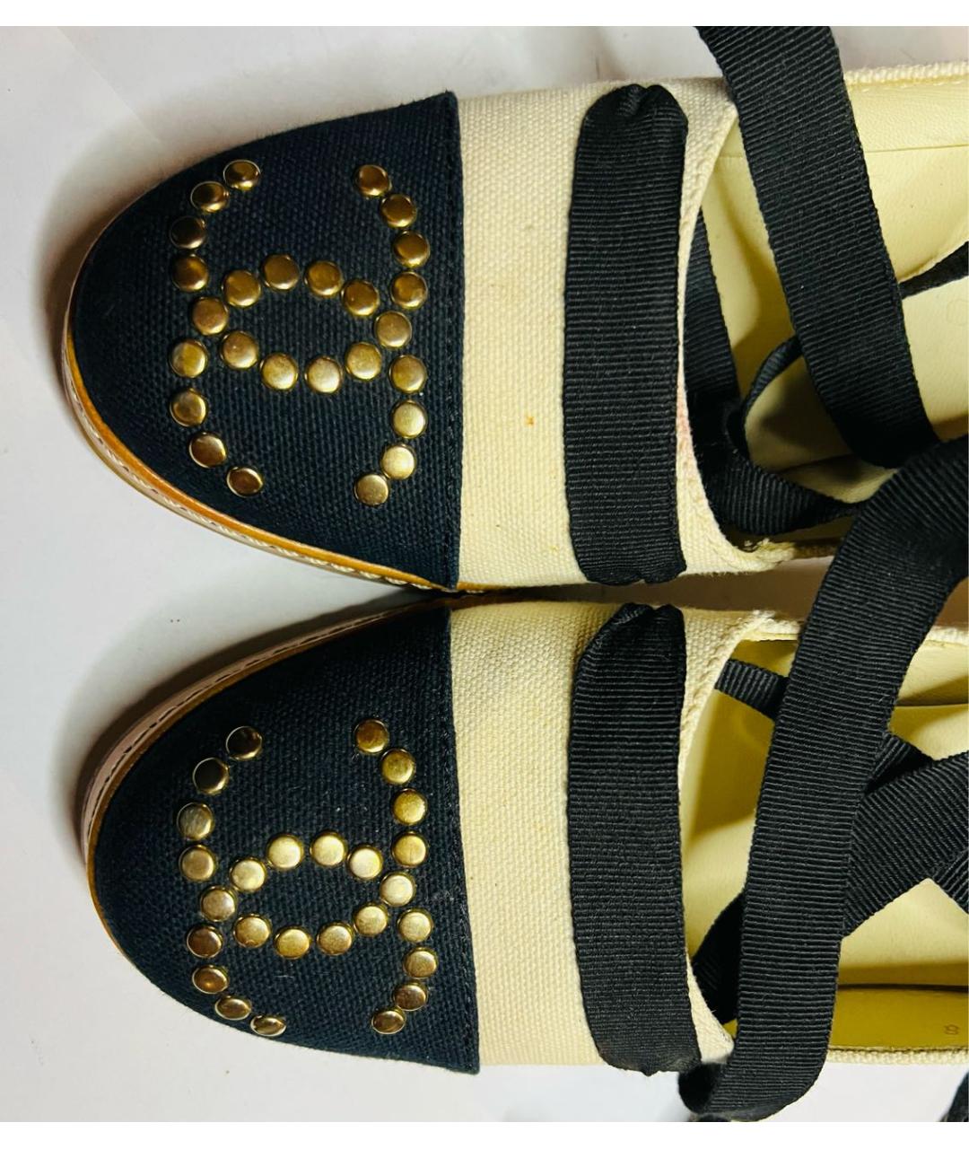 CHANEL Бежевые текстильные туфли, фото 5