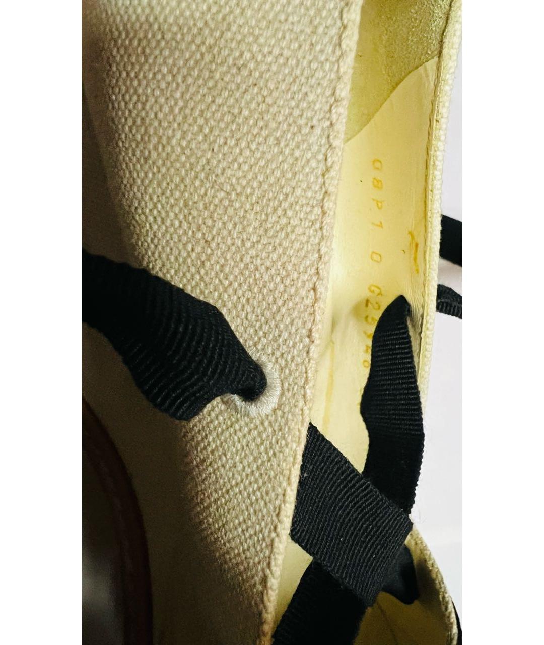 CHANEL Бежевые текстильные туфли, фото 6