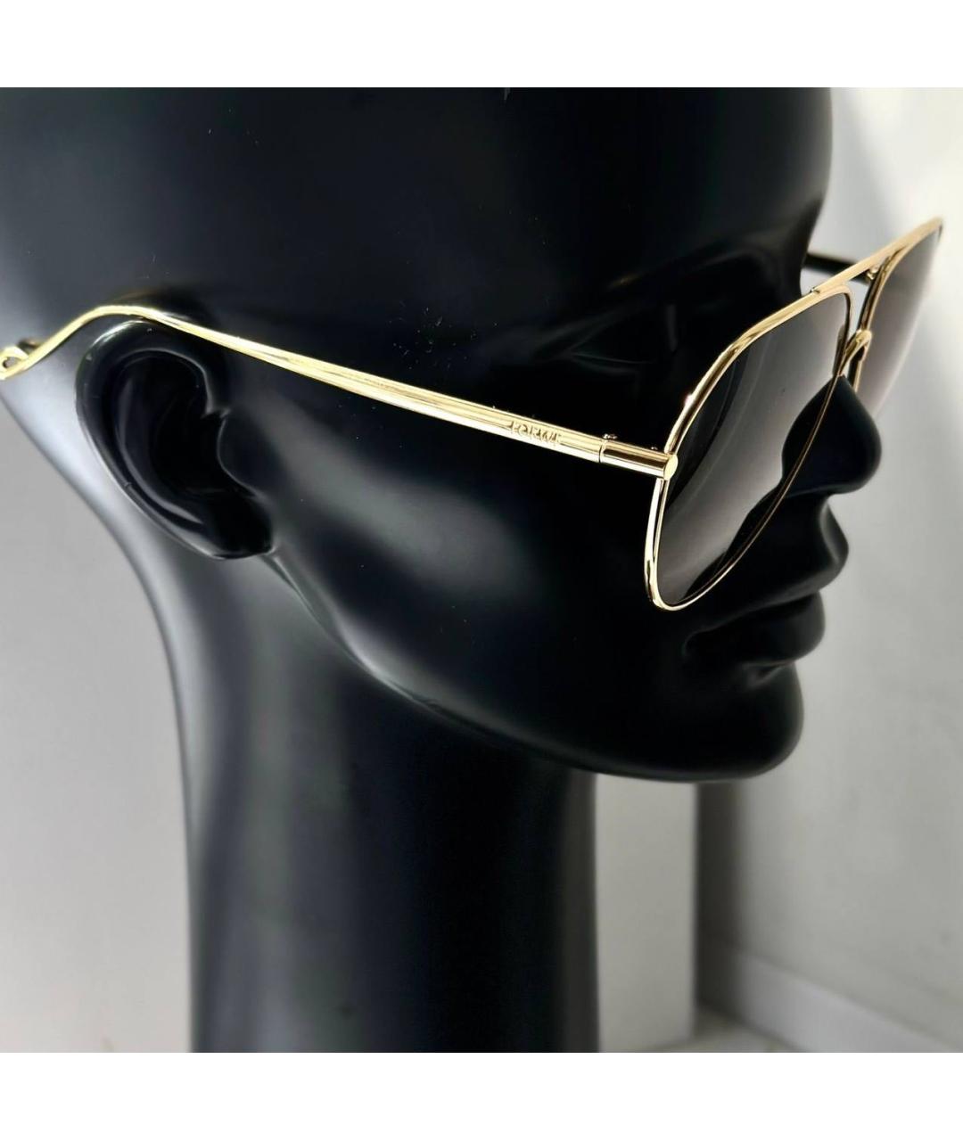 LOEWE Золотые металлические солнцезащитные очки, фото 4