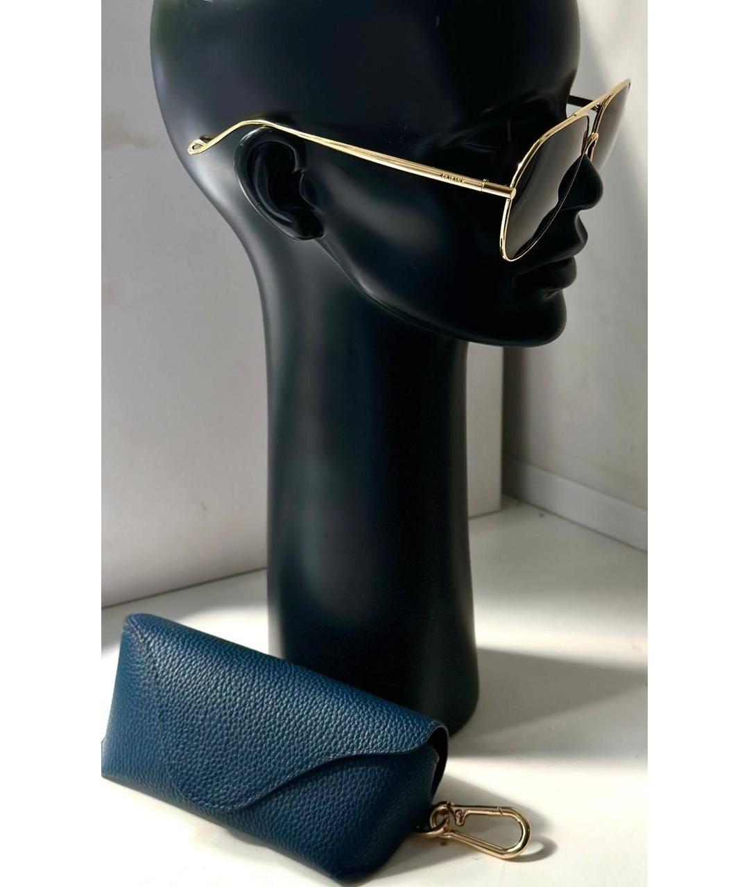 LOEWE Золотые металлические солнцезащитные очки, фото 5