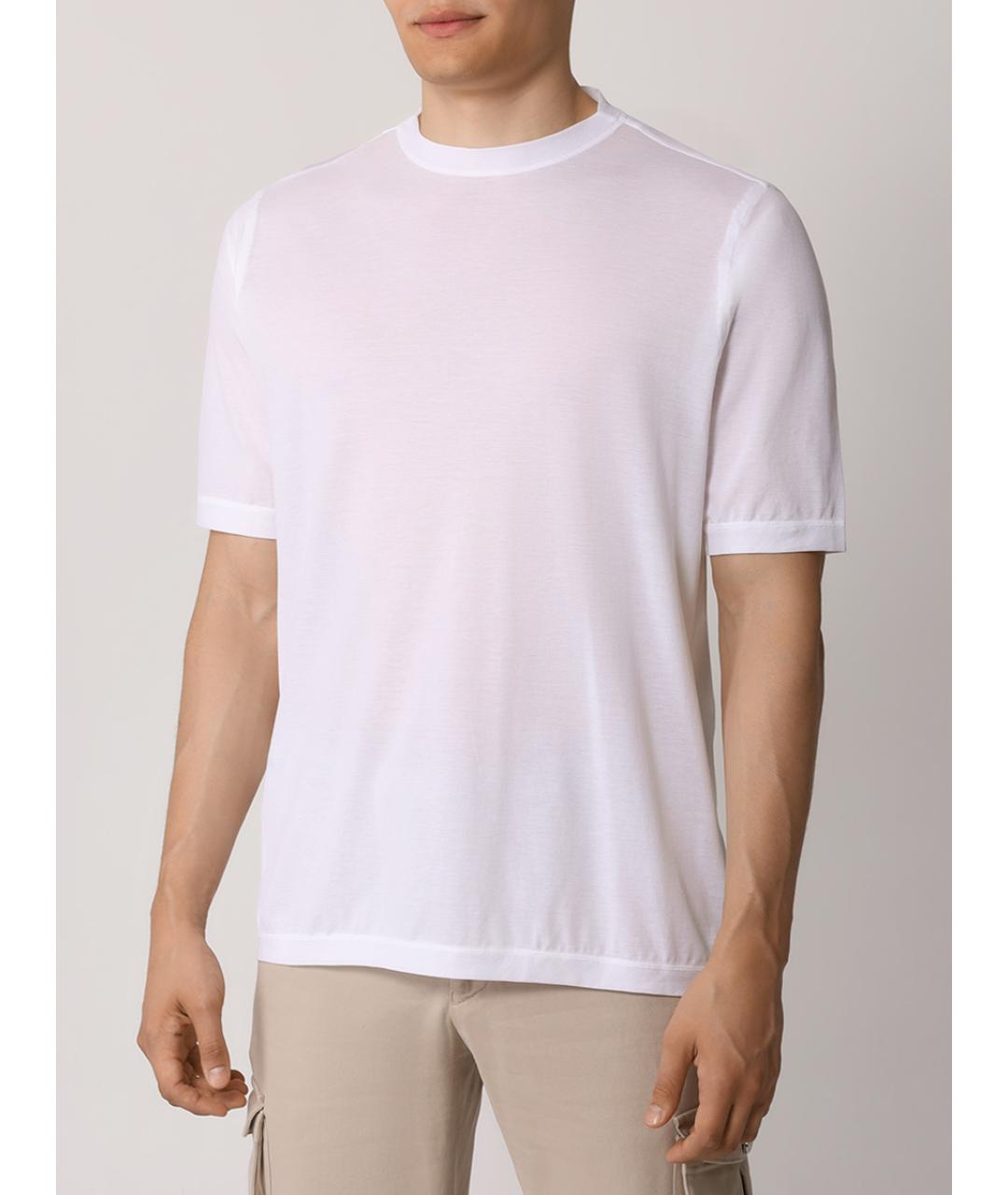 KITON Белая хлопковая футболка, фото 4