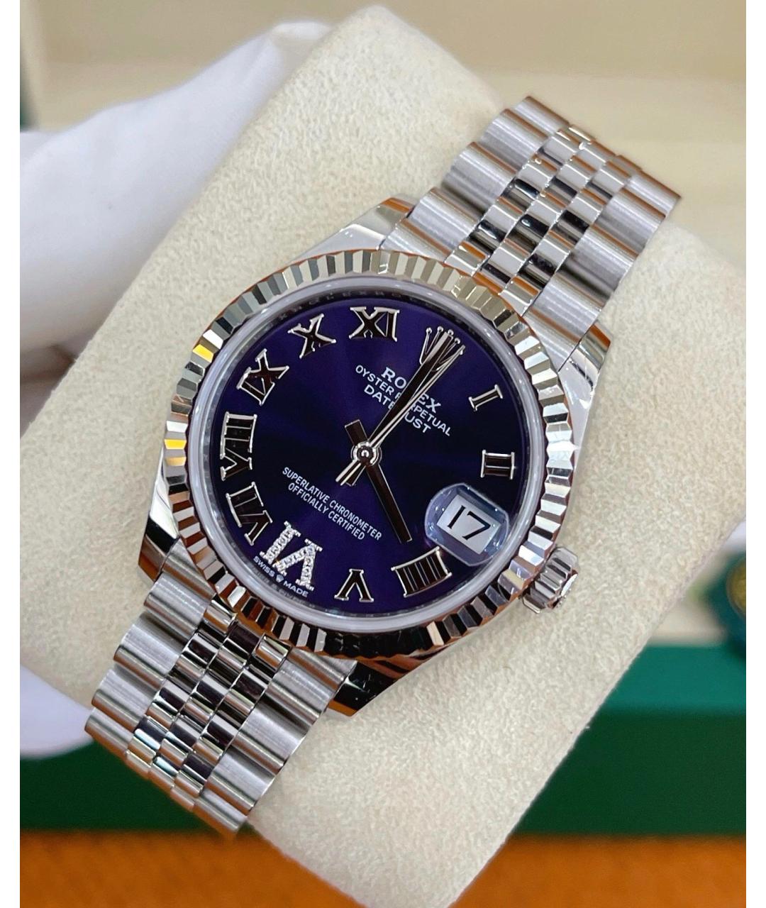 ROLEX Фиолетовые часы из белого золота, фото 6