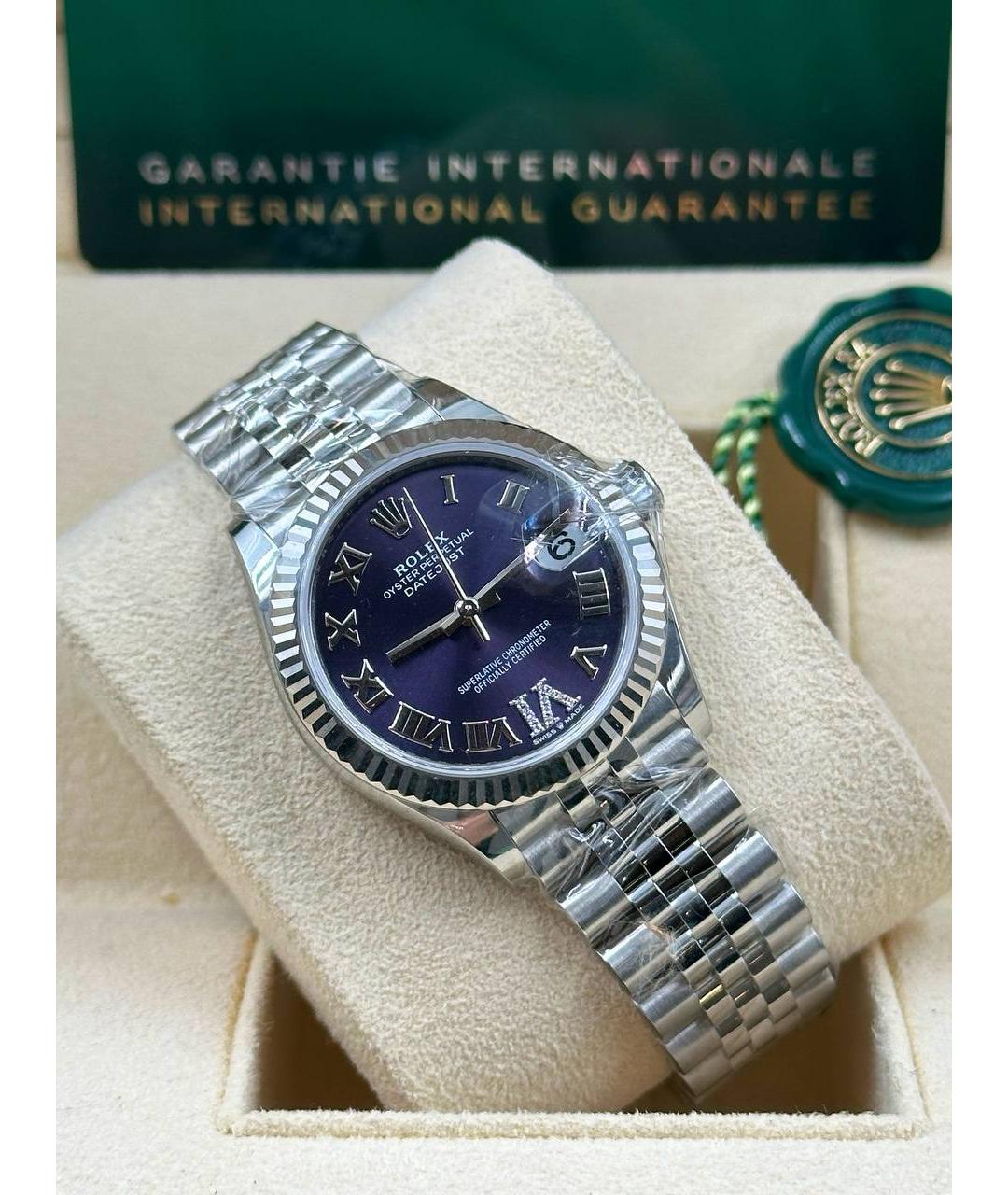 ROLEX Фиолетовые часы из белого золота, фото 4